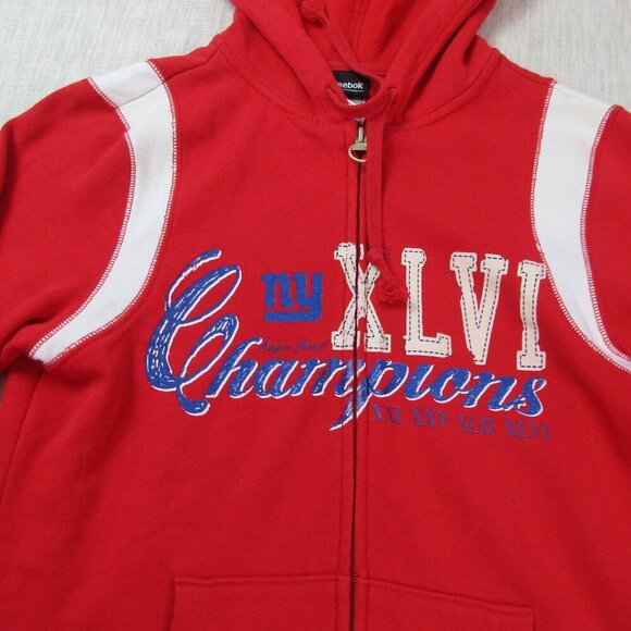 New York Giants Hoodie Womens Small Red Reebok NFL Football Sports Full Zip - Picture 3 of 8
